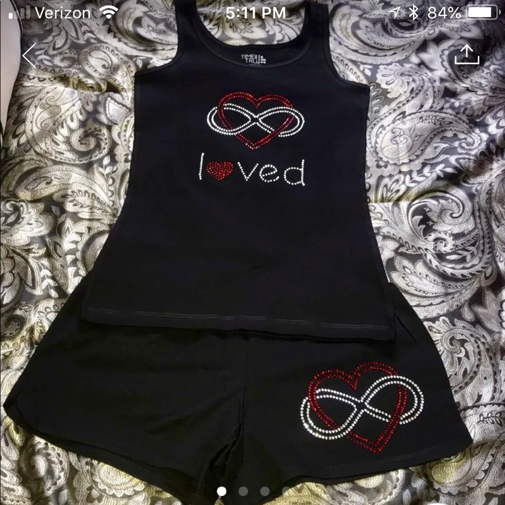 BLING TANK/SHORTS SET SZ S